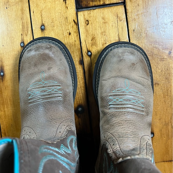 Ariat Fatbaby Womens 8.5B Brown Suede Leather Cowboy Western Boots Ranch Rodeo - Picture 12 of 12